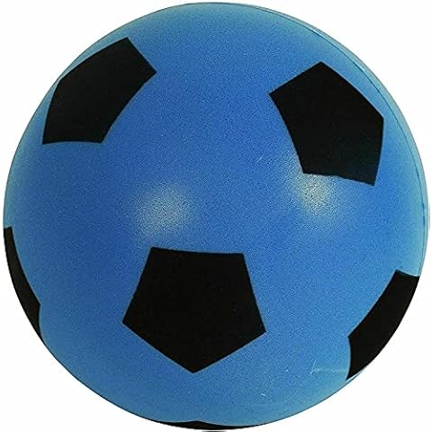 OnlineStreet Size 4 Football - Sponge Foam Soccer Ball; Ideal for Outdoor Games for Kids, Indoor Football, Kids’/Adults’ Garden Games, and Beach Games for Families (17.5 cm) (Blue) Cover