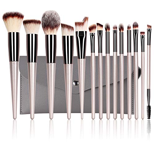 Preisvergleich Produktbild Make up Pinselset set 14Pcs Kosmetikpinsel Professionelles Kosmetikset mit synthetischen Borsten für Puder, Rouge, Lidschatten, Augenbraue, Concealer
