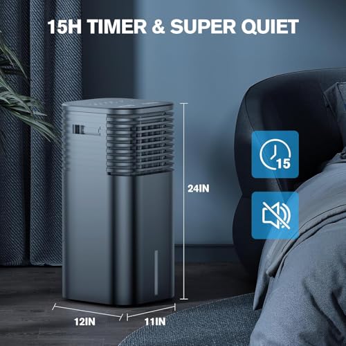 Flowbreeze DL3-06 Windowless Portable Air Conditioner, 15H Timer & 120°Oscillation, 3-In-1 Portable Ac Unit With Remote, 2-Gal Tank, 3 Modes & 3 Speeds, Ultra-Quiet 24 Inch Ventless Swamp Cooler For Room Home Office thumb #6