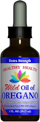 Aceite de orégano - Mediterráneo salvaje - Certificado ECO orgánico extra fuerte 83 Carvacrol aceite de orégano de grado alimenticio totalmente