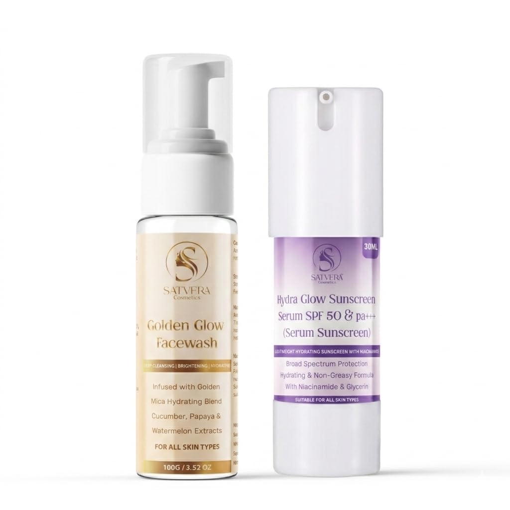 Golden Glow Facewash and Hydra Glow Sunscreen Serum SPF 50 PA+++, with Niacinamide and Glycerin, 100g and 30ml-image-18