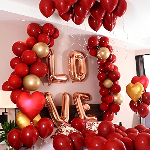 Joyypop Red Balloons 100 Pcs Red Party Latex Balloons 12 Inch Red Latex Balloons For Birthday Anniversary Valentine's Day Christmas Party Decorations #TOP2