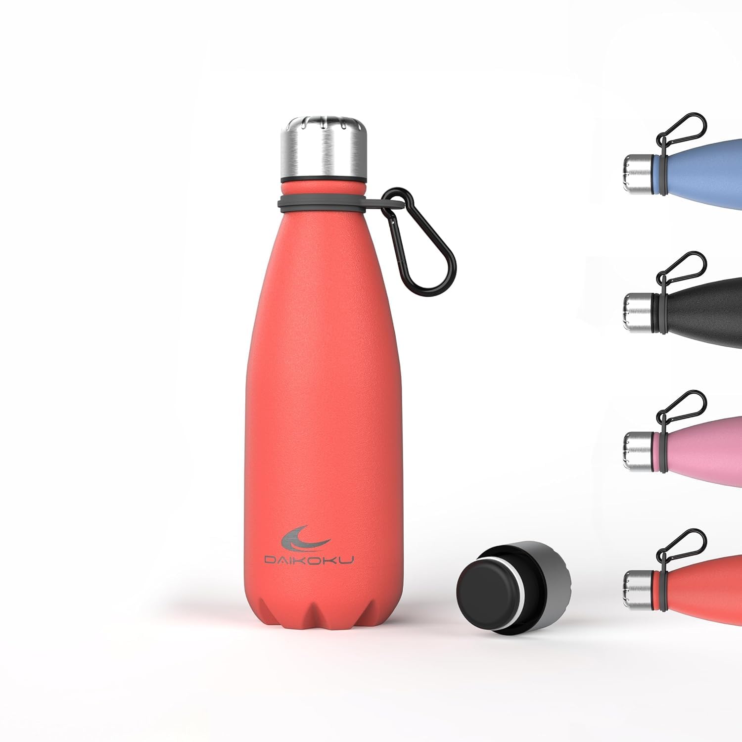 Daikoku - 350ML Stainless Steel Thermal Bottle | Leak Proof | Hot Drinks for 12 Hours and Cold for 24 | Safe and Healthy | Ideal for Hiking, Gym, Office | Coral