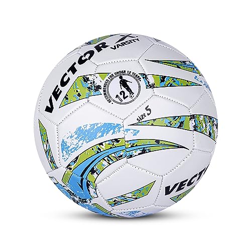 Image of Vector X 32 Panel PVC Machine Stitched Indoor /Outdoor Practice, Training and Match Soccer Football + Free Air Needle with Butyl Bladder Ball, Size 5, Suitable for Kids, Men, Youth Adults 15+ Years