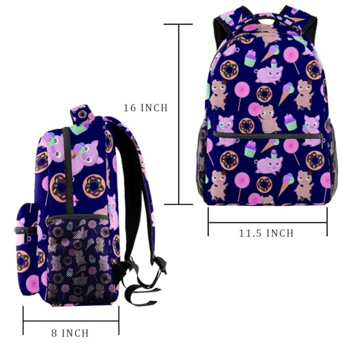 Sac à dos imprimé beignets et bonbons, le design multicolore pop