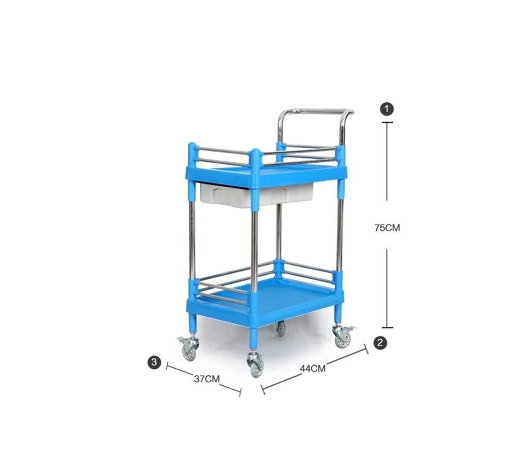 Carrello portautensili/Carrello da Laboratorio/Carrello portautensili per Ufficio logistico Magazzino Multistrato/Carrello a Due Mani (Dimensioni : 44 * 37 * 75cm)