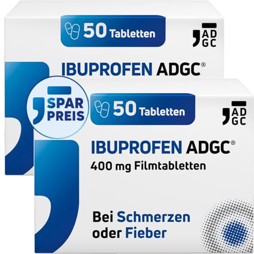 IBUPROFEN ADGC 400mg Set 2x 50 Stück - gegen leichte bis mäßige Schmerzen wie Kopfschmerzen Zahnschmerzen und Regelschmerzen sowie Fieber