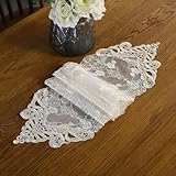 QUXVUIS Teetisch Flagge, TV Schrank Abdeckungstuch mit Blumenspitze, leicht und stilvoll, weit verbreitet, schöne Accessoires können, Sekt, 26 * 70CM