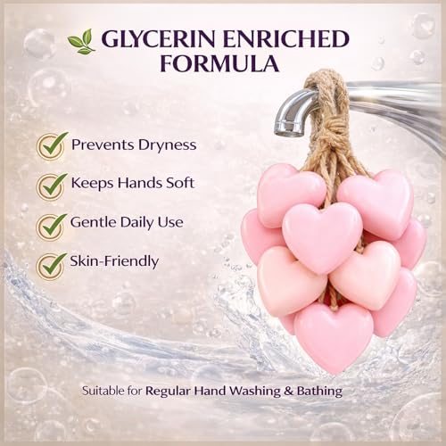 HANDMADE HEAVEN CREATION Heart Shaped Grapes Hanging Soap 100g Pink - Image 5