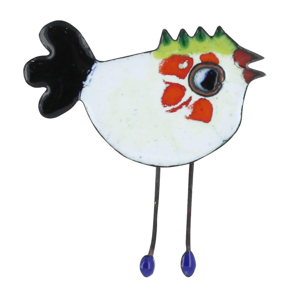 LES POULETTES BIJOUX - Spilla Gallina Smaltato Bianco