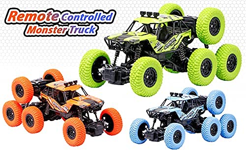 GUDGET BAZAR 8 Wheel Rock Crawler Remote Control Car 1:18 Scale Rechargeable Monster Truck 4WD Climber Racing Car Toys for 5 Years Old Kids Boys 2