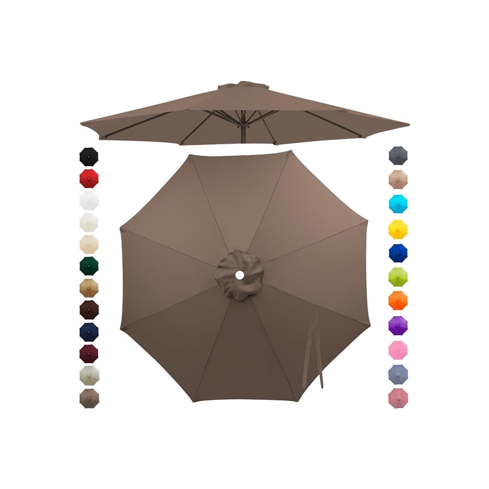 Chinimon Replacement Parasol Canopy 2m/2.5m/2.7m/3m/3.5m, 6/8 Arms Garden Parasol Cover for Yard Beach (Deep Top, 2m/6-Ribs) — image 1