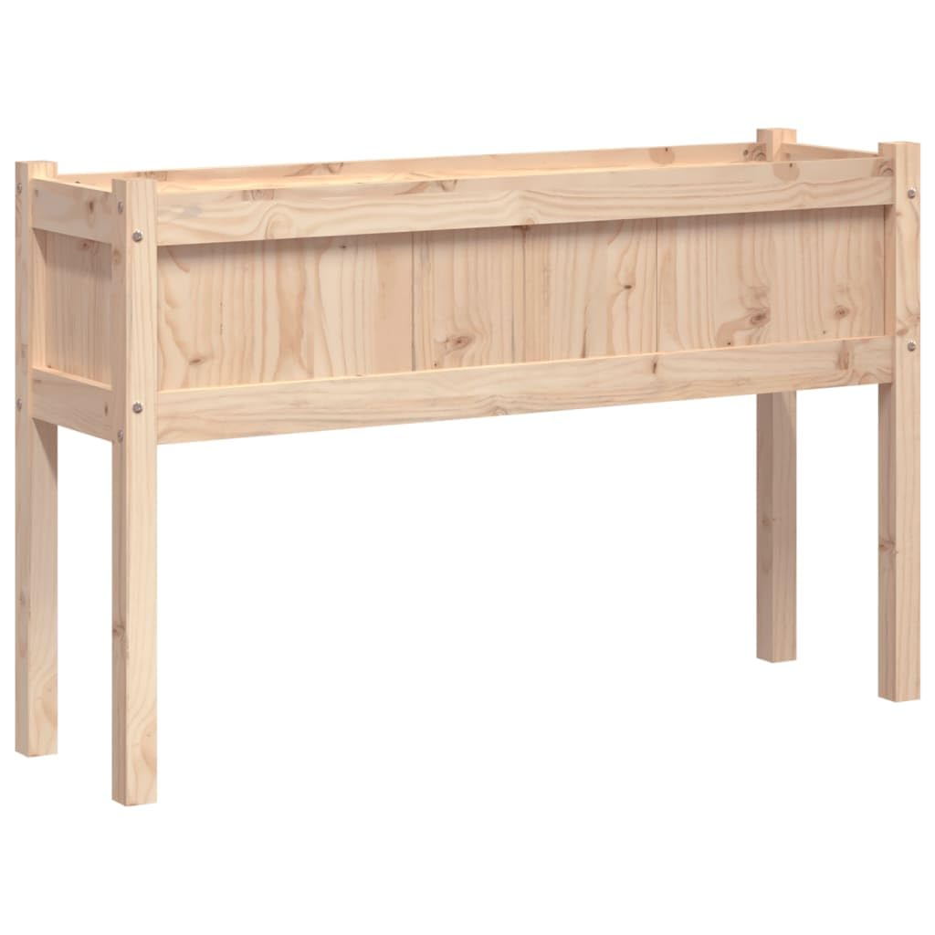vidaXL Jardinera con Patas Elevada Rectangular para Plantas y Flores - Macetero Exterior para Balcón y Terraza de Madera Maciza de Pino