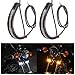 goodfitment - 2PC Flexible White & Amber Motorcycle LED Fork Turn Signal Blinkers DRL Daytime Running Light Waterproof Adjustable Stips Bars kit Universal Fit Motorbike