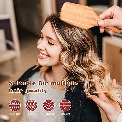 Bfwood Bamboo Paddle Hairbrush With Bamboo Bristles For Massaging Scalp #TOP2