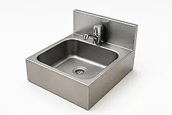 Pia Industrial Suspensa em Aço Inox, Lavatório para Higienização de Mãos, Uso Comercial