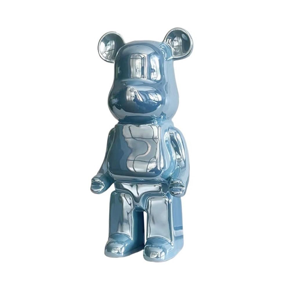 Hqdfcnm Blue Bearbrick, 28Cm Blocks Bear Collectible Sculptures Desktop Decoration