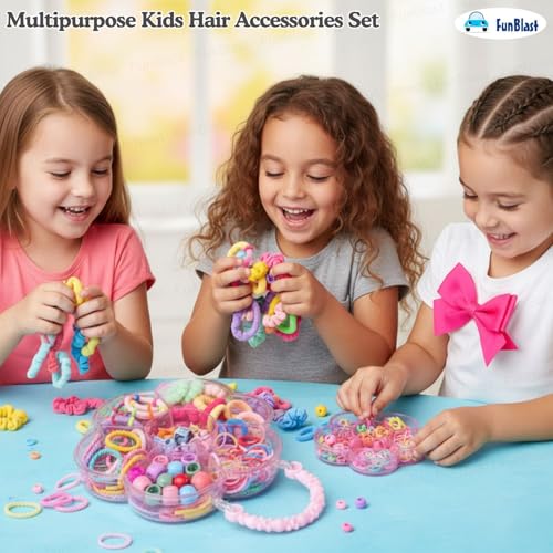 Image of FunBlast Hair Accessories Combo for Girls - Colorful Hair Bands, Hairpins, Ponytail Holders, Headbands for Girls, Toddlers, Multipurpose Kids Hair Accessories Set, Birthday Gift for Girl's (1071)