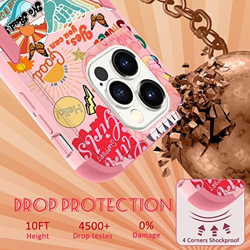 Plakill For 13 Pro Max Case Heavy Duty Protective Cute Peachy Aesthetic Designer Drop Tested Phone Cases For Girls Men Women Rugged Shockproof Protection Bumper Cover For Iphone 13 Promax #TOP2