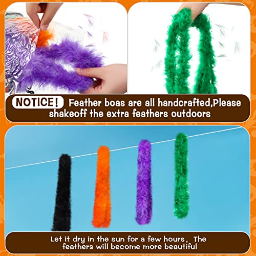 12 Pcs Colorful Feather Boas Christmas Marabou Feather Boa White Scarf Large Feathers Boas For Party Pack Rainbow Boa Light Hot Purple White Boa Black Feathers Marabou Feather, 6.6 Ft (Multi Colors) #TOP6
