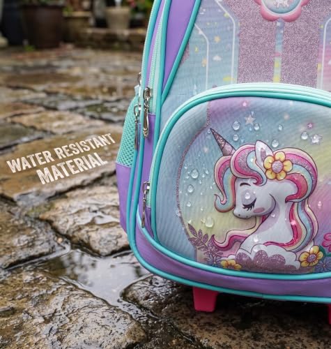 Image of ADSON 3D Embossed School Trolley Bag Large School Bag for Boy Girl, Kids School Bag, Travel Backpack for Girl Boy, Ideal for Children Trolley 16 Inch Water Resistant
