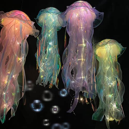 Regalo de niñas original de 4 linternas de medusa decorativas 3
