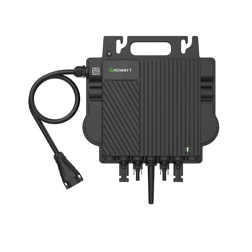 Growatt NEO 800W Mikro-Wechselrichter mit 5M AC Kabel für Balkonkraftwerk Plug and Play