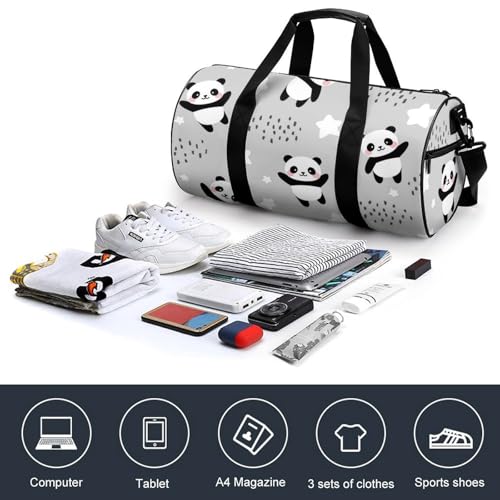 Duffel bag panda mignon polyvalent pour camping et voyage 45cm - 4