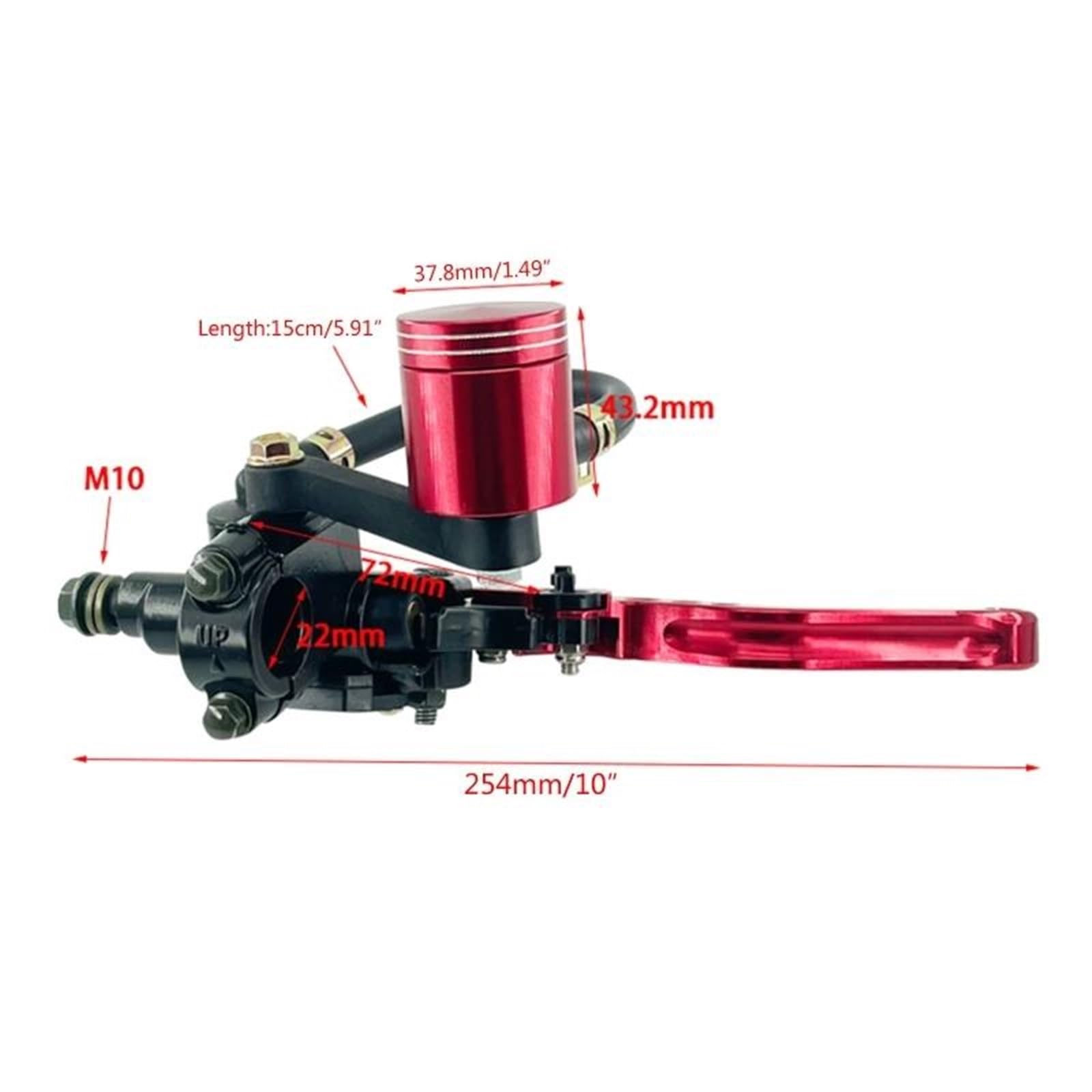 Leviers Frein Embrayage Moto 7/8" Rouge - Universel 50cc Cross Enduro