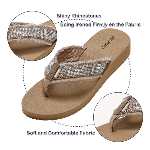 Ampeo Women's Arch Support Flip Flops Comfortable Casual Summer Beach Thong Sandals