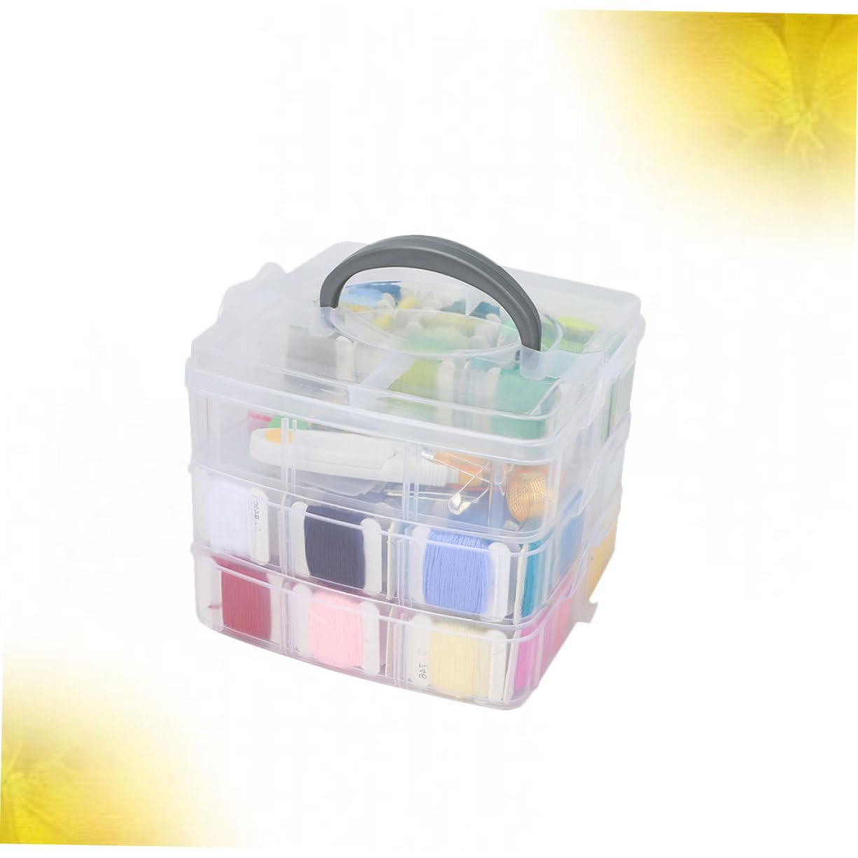 BATHVEVE Hilos de Bordar Kit de Herramientas Tablero para Bobinar Hilos con Accesorios y Caja de Almacenamiento para Costura DIY Casa para Mujeres y Niñas