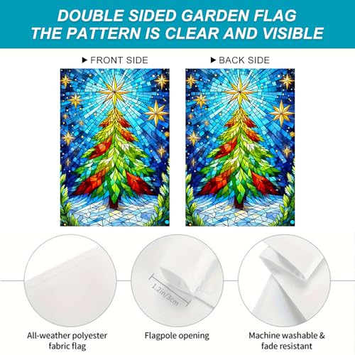 Image of BlissYard Christmas Christmas Tree Garden Flag 12x18 Inch Polyester