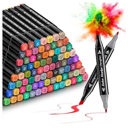 hangfan 80 + 4 Rotuladores, Rotuladores de Alcohol Impermeabile, Rotuladores Doble Punta, Marcadores Profesionales Marker Pens para Pintura, Dibujo, Diseño, Colorear Libros, Bocetos, Cómics