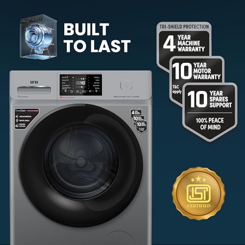 Image of IFB 8 Kg 5 Star, DeepClean Technology, AI Powered, WiFi, Fully Automatic Front Load Washing Machine (SENATOR MSN 8014 CMS, PowerSteam, Steam Refresh, Inbuilt Heater, Eco Inverter, Metallic Silver)