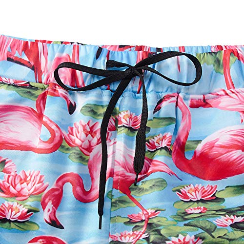 RAISEVERN Unisex Sweatpants Tropical Flamingo Funny Joggers Pants Hawaiian Jogging Trousers Sportswear with Drawstring for Men Women