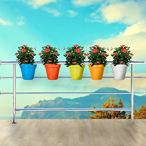 TrustBasket Hector Hook Railing Pot (Set of 5) | Hanging Pots for Plant Balcony (Single Hook Pot)|Vertical Hook Planters for Home Décor Suitable for Balcony Railing Planter, Wall planters TrustBasket Hector Hook Railing Pot (Set of 5) | Hanging Pots for Plant Balcony (Single Hook Pot)|Vertical Hook Planters for Home Décor Suitable for Balcony Railing Planter, Wall planters