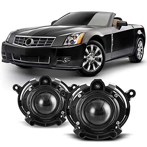 CPW Fog Lights Compatible with 2008-2014 Cadillac CTS Premium 2008-2012 Chevy Malibu 2007-2009 Saturn Aura 2013-2016 Buick Encore Driving Projector Fog Lights Lamps Replacement