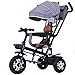 Passeggini compatti Baby Push Trike Toddler Passeggino Bambini Bambini Triciclo con sedile rotante & Sole Baldacchino Cintura di sicurezza Deposito per 1-3-6 anni Grande passeggino Passeggino Leggero