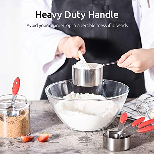 Image of U-Taste Measuring Cups Spoons Set, 18 /8 Stainless Steel, 10Pcs, Red