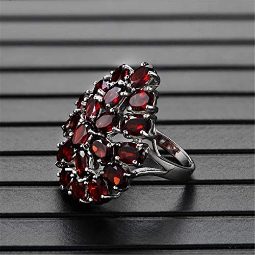 Bague en argent sterling 925 avec améthyste rouge ovale