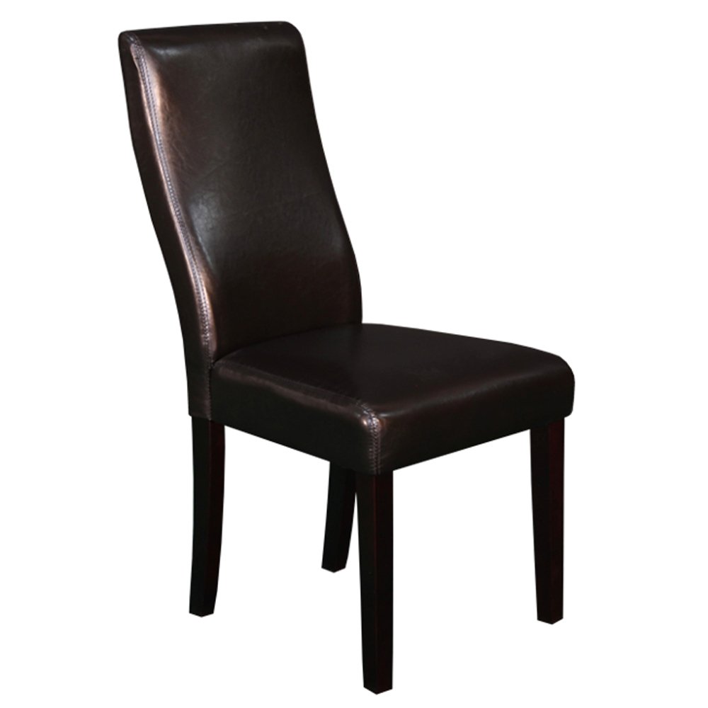 Livorna Faux Leather Curved-Back Dining Chairs, Brown, Set of 2