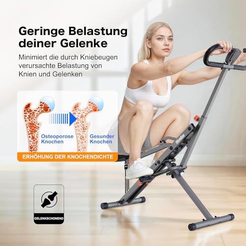 Niceday Squat Maschine für Zuhause – Bauch Beine Po Trainer klappbar & gelenkschonend – Kniebeugen Heimtrainer zum Formen & Straffen – Effektives Ganzkörpertraining – Squat Assist Row Rider
