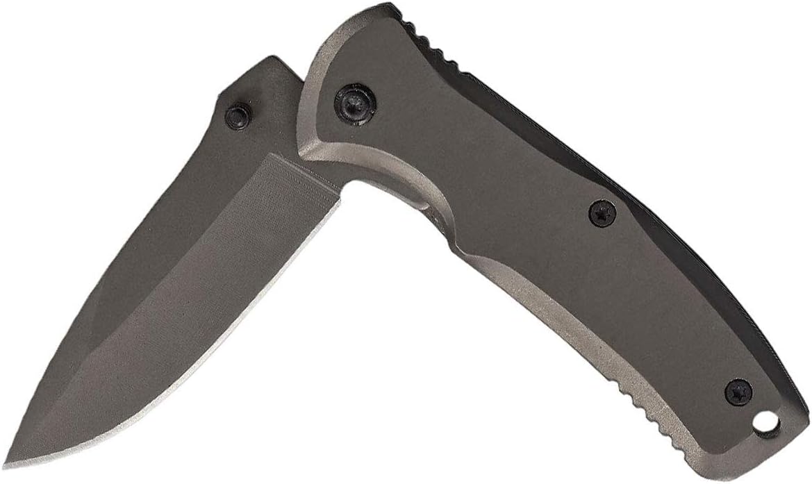 Visol Personalized Pendragon Small Gunmetal Pocket Knife with Free Laser Engraving ([C] Fonts)