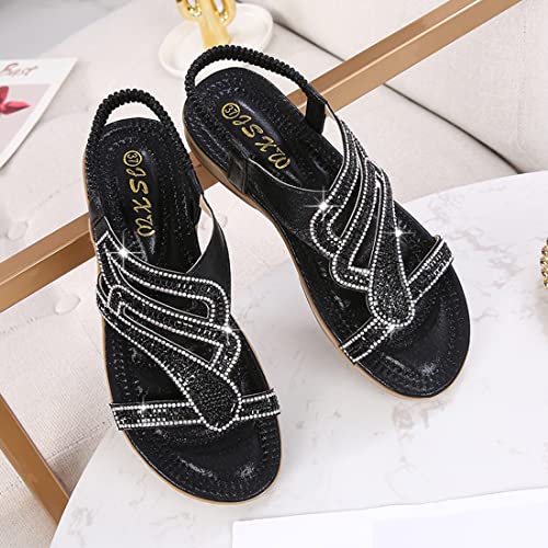 KSHUN Womens Sandals Summer Dressy Flat Sandals Casual Comfortable Beach Bohemian Sandal Flat Shoes2