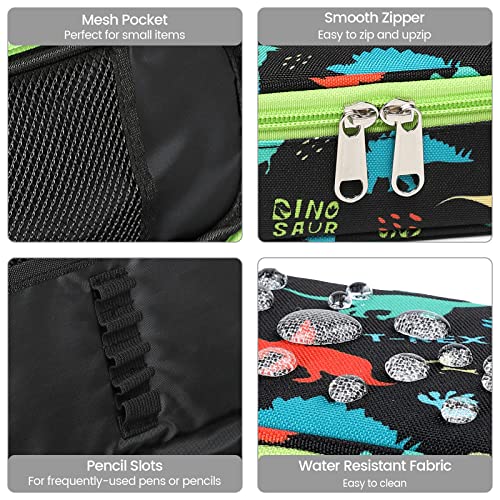 Image of Cambond Pencil Case for Boys - Cute Pencil Case for Kids Large Capacity Pencil Pouch for School, Pencil Cases Only, Black Dinosaur