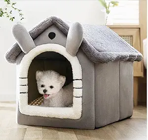 CBEX Winter Pet House Warm Small Dog Teddy Removable Washable House Dog House Cat Bed Pet Cat Supplie Warm Puppy Tent with Removable Washable Cushion Cute Pet House