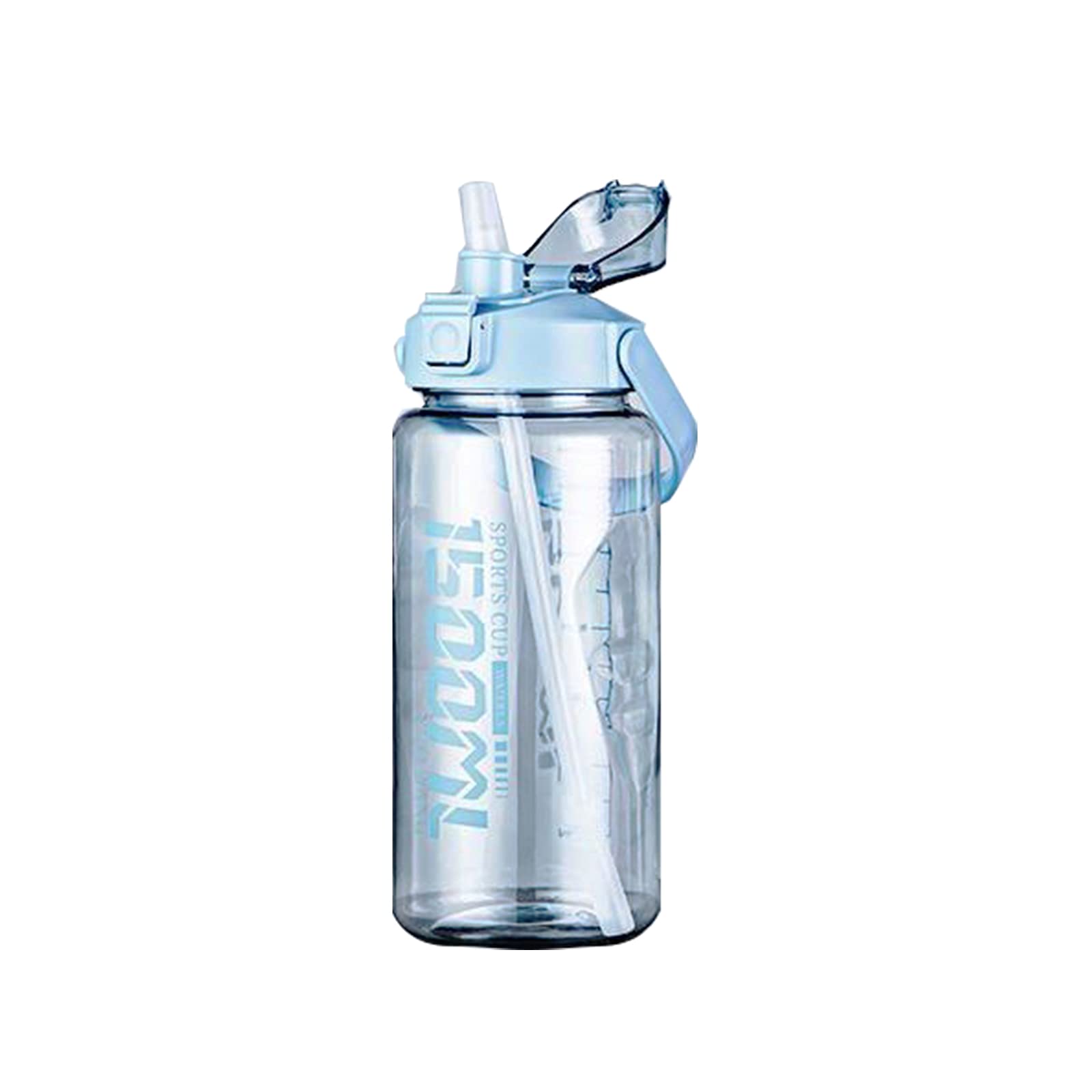 51oz Water Bottle with Handle, Filter and Straw, 1500ml Tritan BPA Free Water Jug for Outdoor Sports Camping Hiking Gym, Leakproof (Blue) — image 1