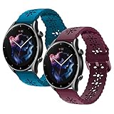 Correa Amazfit GTR 3 Pro/GTR 3 Pulsera, 22mm Silicona Suave Pulsera Reemplazar Correa para Amazfit Pace/Amazfit Stratos/Stratos 2/Stratos 2S/Stratos 3/Amazfit GTR 2/GTR 2e/GTR 47mm/Galaxy Watch 3 45mm