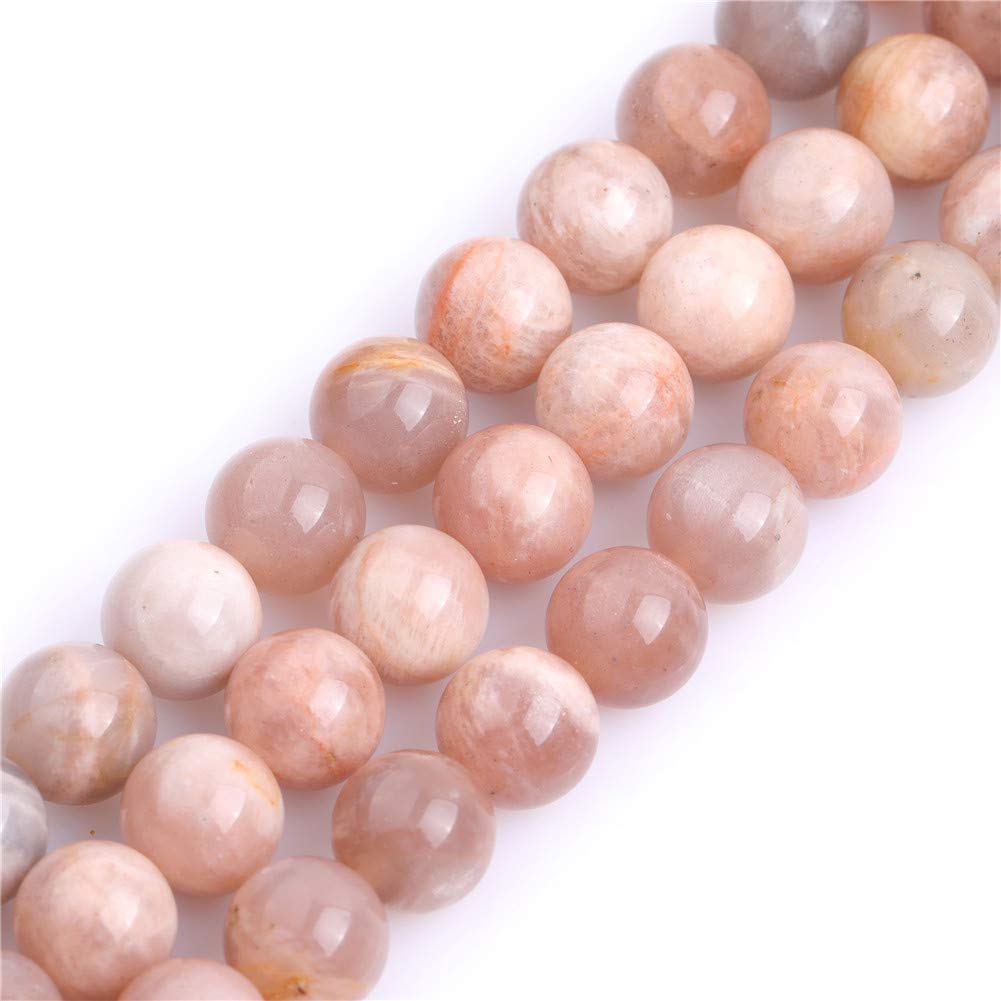 GEM-Inside Natural 10mm Sun Stone Round Gemstone Semi Precious Loose Beads for Jewellery Making 15''
