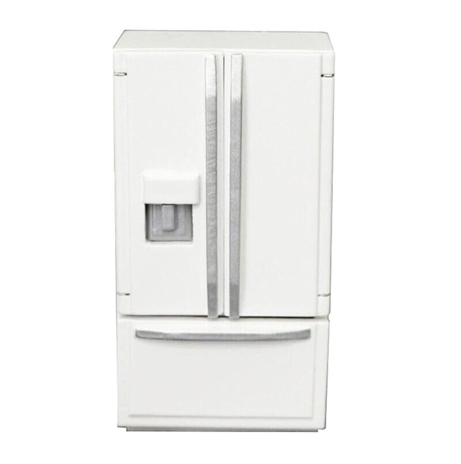 EatingBiting 1:12 Scale 1/12 Mini Furniture minihouse Kitchen White Refrigerator Fridge with 2 Doors Furniture Accessories Wooden Refrigerator Fridge Freezer